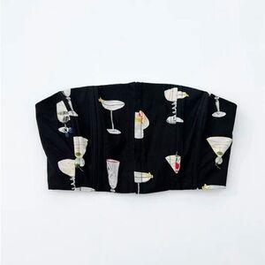 NWT Lisa Says Gah Cocktail Print Bustier - Cher Bustier in Cin Cin print